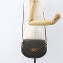 Christian Dior Honeycomb Canvas Shoulder Bag PVC Gold Khaki Auth 156966-19