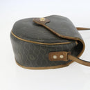 Christian Dior Honeycomb Canvas Shoulder Bag PVC Gold Khaki Auth 156966-4