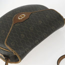 Christian Dior Honeycomb Canvas Shoulder Bag PVC Gold Khaki Auth 156966-6