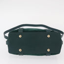 Salvatore Ferragamo Hand Bag Suede 2way Green Gold Auth 156967-11