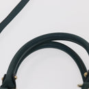 Salvatore Ferragamo Hand Bag Suede 2way Green Gold Auth 156967-8