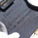 Salvatore Ferragamo Gancini Hand Bag Enamel Black Gold Auth 156968-11