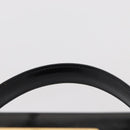 Salvatore Ferragamo Gancini Hand Bag Enamel Black Gold Auth 156968-8