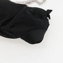 Salvatore Ferragamo Gancini Chain Shoulder Bag Satin Black Silver Auth 156969V-10