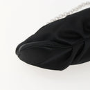 Salvatore Ferragamo Gancini Chain Shoulder Bag Satin Black Silver Auth 156969V-13