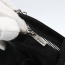 Salvatore Ferragamo Gancini Chain Shoulder Bag Satin Black Silver Auth 156969V-15