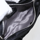 Salvatore Ferragamo Gancini Chain Shoulder Bag Satin Black Silver Auth 156969V-17