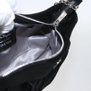 Salvatore Ferragamo Gancini Chain Shoulder Bag Satin Black Silver Auth 156969V-18