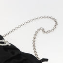 Salvatore Ferragamo Gancini Chain Shoulder Bag Satin Black Silver Auth 156969V-8