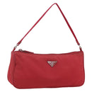 PRADA Accessory Pouch Nylon Red Silver Auth 156978-1