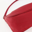 PRADA Accessory Pouch Nylon Red Silver Auth 156978-11
