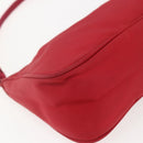 PRADA Accessory Pouch Nylon Red Silver Auth 156978-13