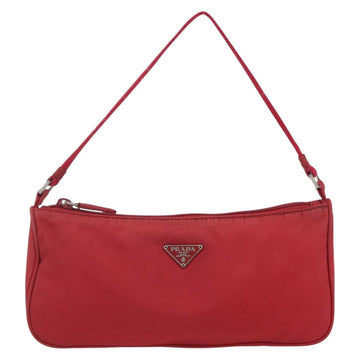 PRADA Accessory Pouch Nylon Red Silver Auth 156978 - 0