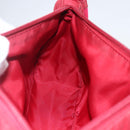 PRADA Accessory Pouch Nylon Red Silver Auth 156978-20