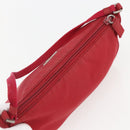 PRADA Accessory Pouch Nylon Red Silver Auth 156978-6