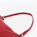 PRADA Accessory Pouch Nylon Red Silver Auth 156978-8