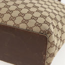 GUCCI GG Canvas Tote Bag Beige Silver 31243 Auth 156980-10