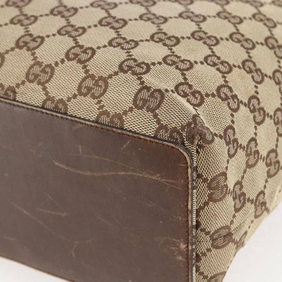 GUCCI GG Canvas Tote Bag Beige Silver 31243 Auth 156980