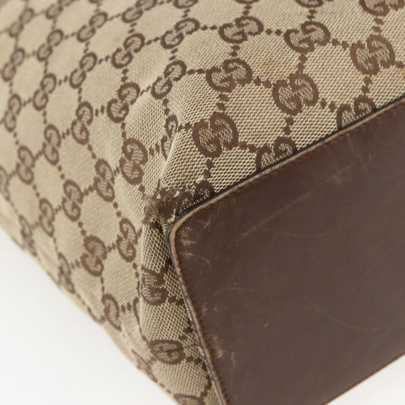 GUCCI GG Canvas Tote Bag Beige Silver 31243 Auth 156980