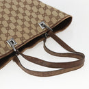 GUCCI GG Canvas Tote Bag Beige Silver 31243 Auth 156980-7