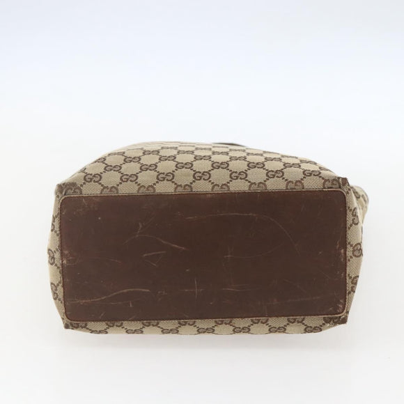 GUCCI GG Canvas Tote Bag Beige Silver 31243 Auth 156980