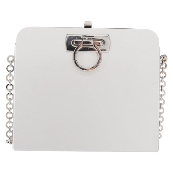 Salvatore Ferragamo Kettentasche Gancini Edelstahl Silber Auth 156983V