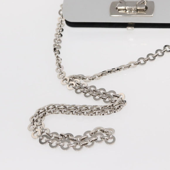 Salvatore Ferragamo Kettentasche Gancini Edelstahl Silber Auth 156983V