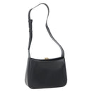 Salvatore Ferragamo Gancini Shoulder Bag Leather Black Gold Auth 156984-1