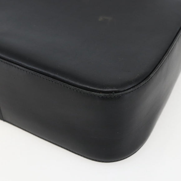 Salvatore Ferragamo Gancini Shoulder Bag Leather Black Gold Auth 156984