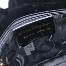 Salvatore Ferragamo Gancini Shoulder Bag Leather Black Gold Auth 156984-12