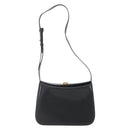 Salvatore Ferragamo Gancini Shoulder Bag Leather Black Gold Auth 156984-13