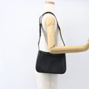 Salvatore Ferragamo Gancini Shoulder Bag Leather Black Gold Auth 156984-20