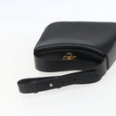 Salvatore Ferragamo Gancini Shoulder Bag Leather Black Gold Auth 156984-7