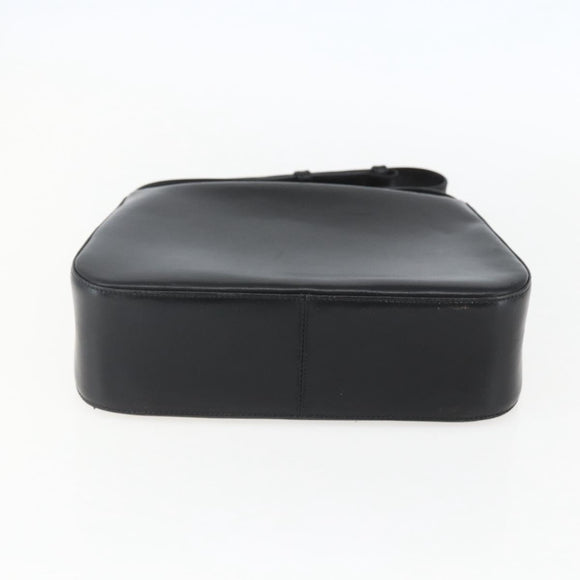 Salvatore Ferragamo Gancini Shoulder Bag Leather Black Gold Auth 156984