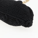 Salvatore Ferragamo Chain Shoulder Bag knitted Fabrics Black Gold Auth 156985V-10