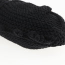 Salvatore Ferragamo Chain Shoulder Bag knitted Fabrics Black Gold Auth 156985V-12