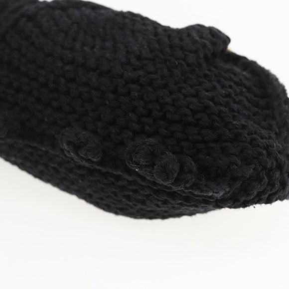 Salvatore Ferragamo Chain Shoulder Bag knitted Fabrics Black Gold Auth 156985V