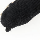 Salvatore Ferragamo Chain Shoulder Bag knitted Fabrics Black Gold Auth 156985V-13