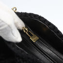 Salvatore Ferragamo Chain Shoulder Bag knitted Fabrics Black Gold Auth 156985V-16