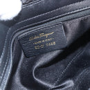 Salvatore Ferragamo Chain Shoulder Bag knitted Fabrics Black Gold Auth 156985V-17