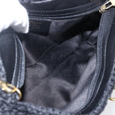 Salvatore Ferragamo Chain Shoulder Bag knitted Fabrics Black Gold Auth 156985V-18