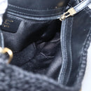 Salvatore Ferragamo Chain Shoulder Bag knitted Fabrics Black Gold Auth 156985V-19