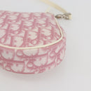 Christian Dior Trotter Canvas Saddle Shoulder Bag PVC Pink Silver Auth 156986V-12