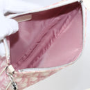 Christian Dior Trotter Canvas Saddle Shoulder Bag PVC Pink Silver Auth 156986V-16