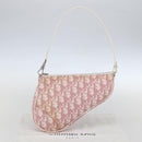 Christian Dior Trotter Canvas Saddle Shoulder Bag PVC Pink Silver Auth 156986V-21