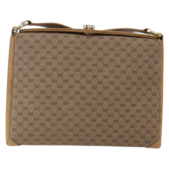 GUCCI Micro GG Supreme Shoulder Bag PVC Beige Gold 001 20 1368 Auth 156987