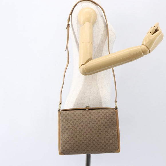 GUCCI Micro GG Supreme Shoulder Bag PVC Beige Gold 001 20 1368 Auth 156987