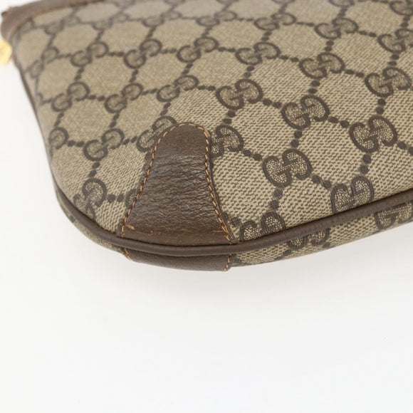 GUCCI GG Supreme Web Sherry Line Bag PVC Beige Gold 904 02 026 Auth 156988