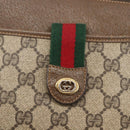 GUCCI GG Supreme Web Sherry Line Bag PVC Beige Gold 904 02 026 Auth 156988-17