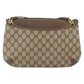 GUCCI GG Supreme Web Sherry Line Bag PVC Beige Gold 904 02 026 Auth 156988 - 0